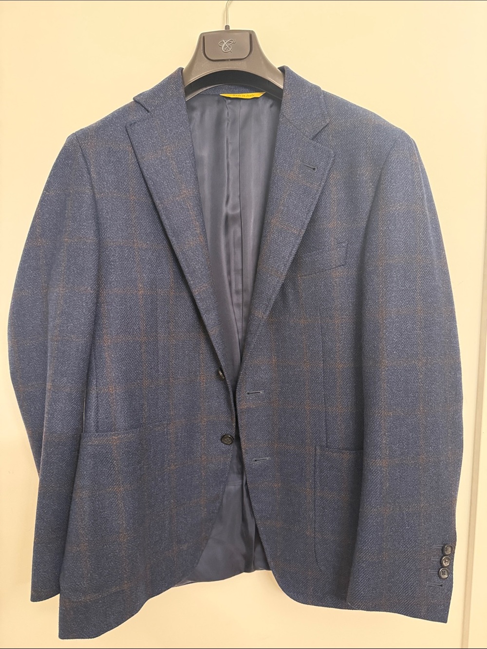 Canali Navy Blue Windowpane Sport Coat